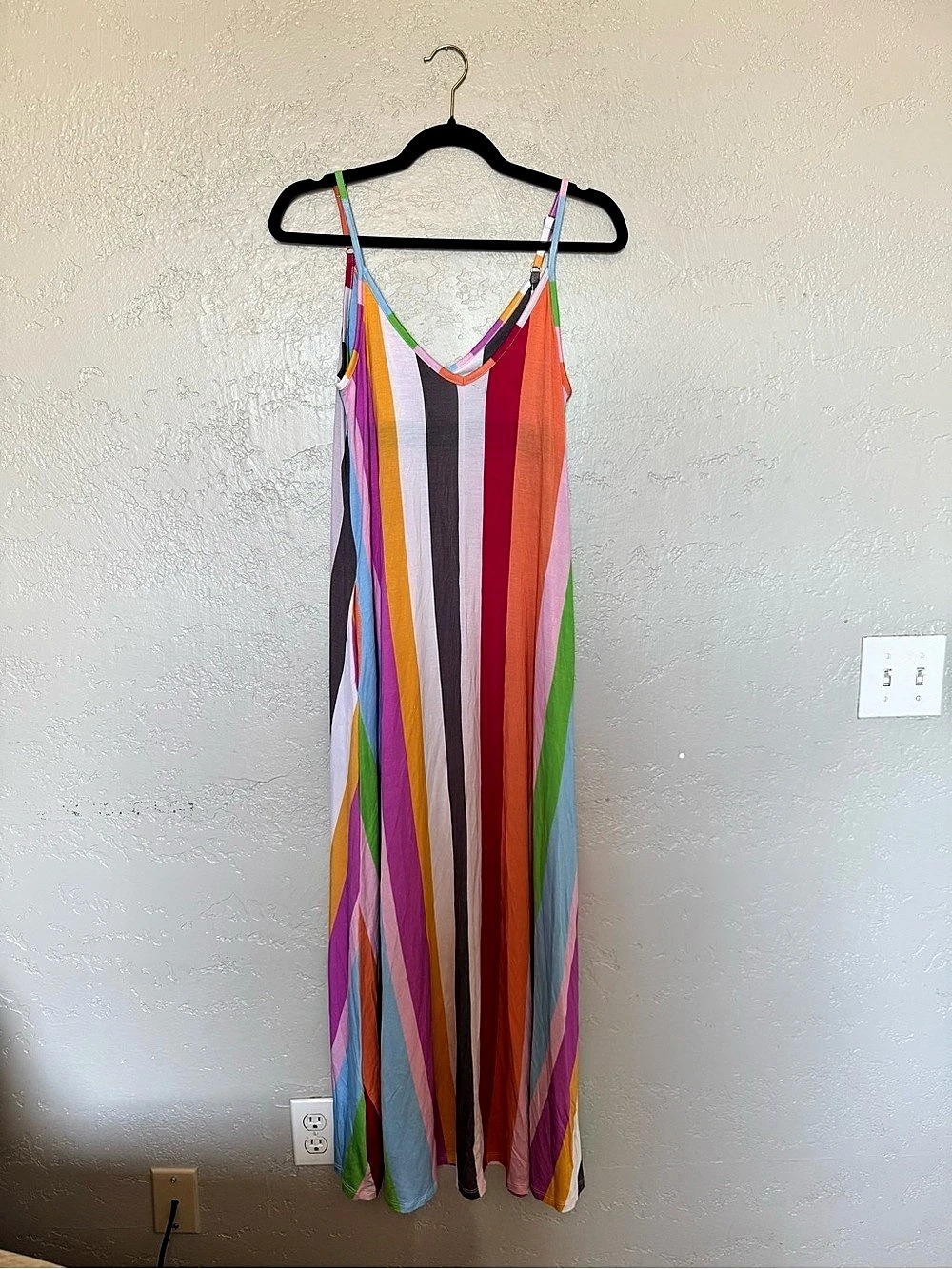 Skivys Femme Malibu Goddess Gown Striped Maxi Dress Multicolor XS Like New
